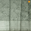 Silver With Bottle Green Floral Motifs Silver Zari Border Pure Kanjivaram Subhalaya Wedding Silk Saree - Thenianantham