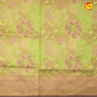 Light Green With Gold Semi Silk Set Sarees - Thenianantham