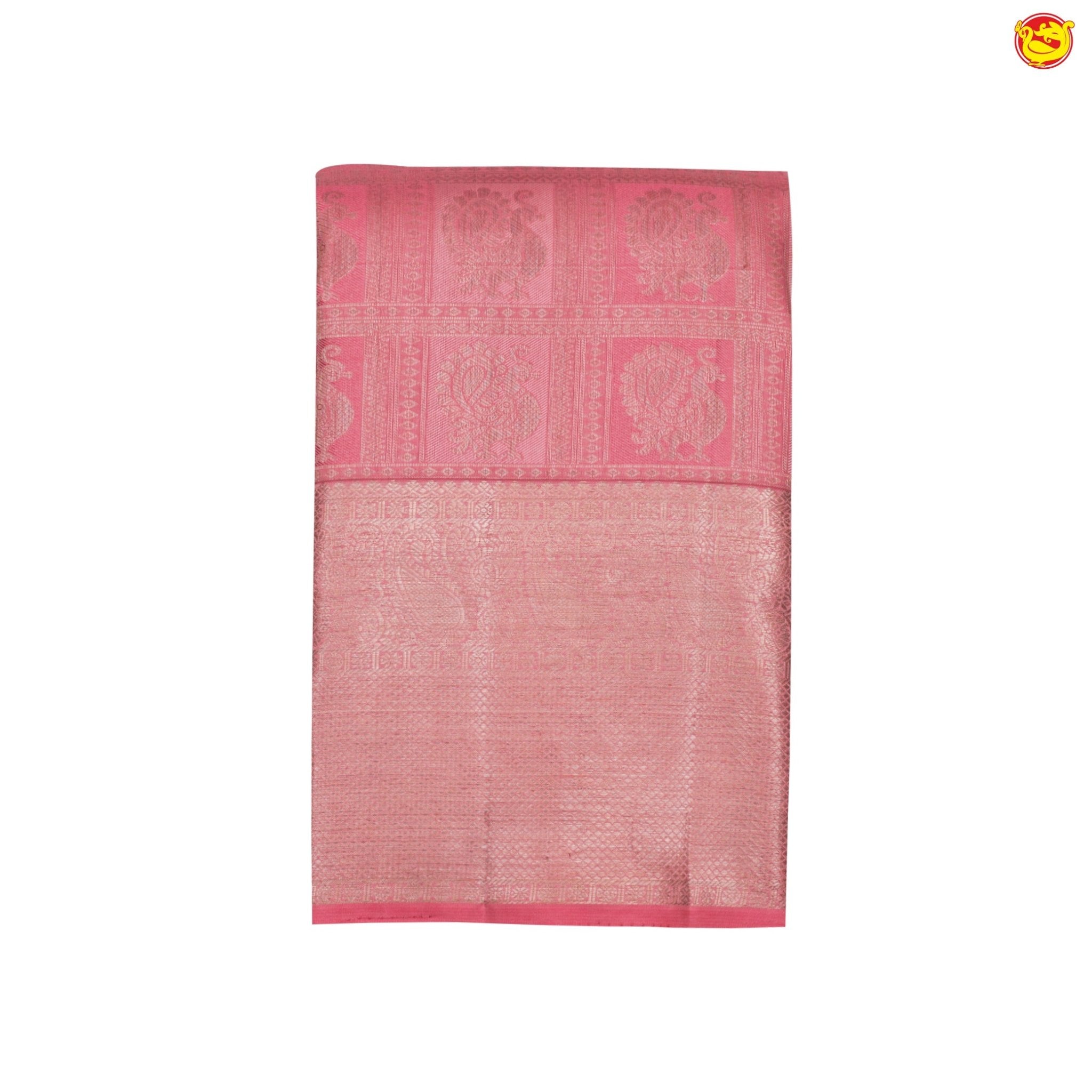 Pastel pink pure Kanchipuram silk saree