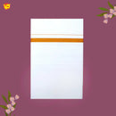 White with OrangFancy Border Single Layer Cotton Men’s Dhoti