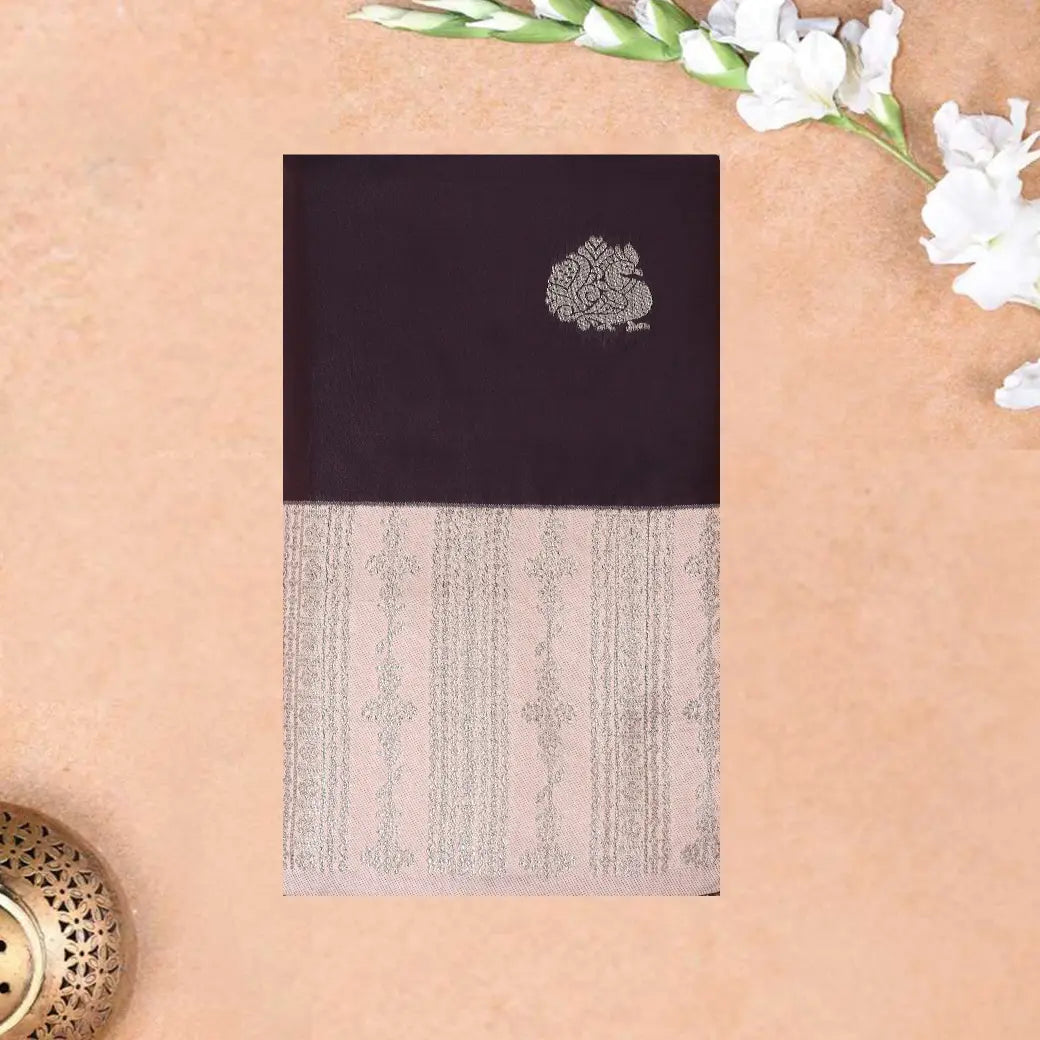 Dark Brown with Light Brown Soft Silk Saree