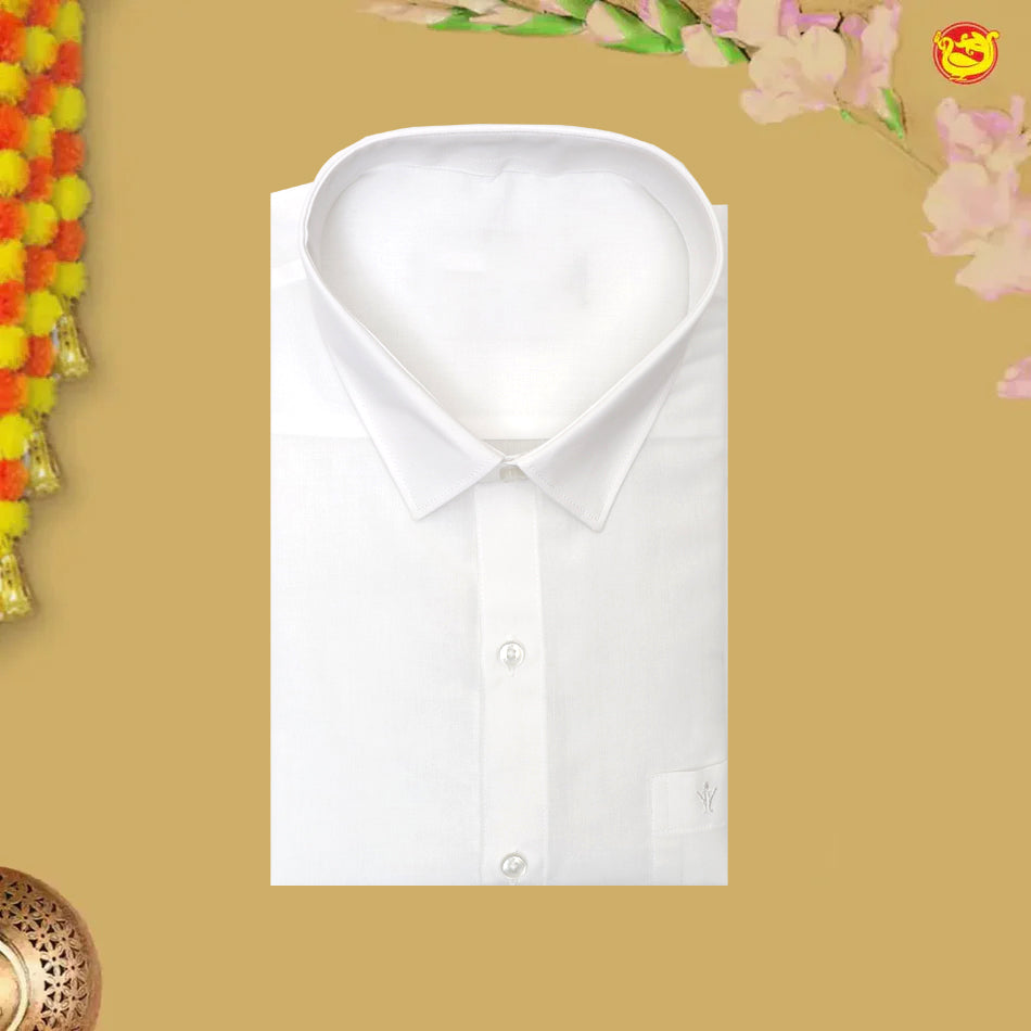Men’s White  Cotton  Half Sleeve Shirt