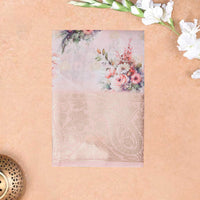 Pastel Pink With Pink Floral Design Dola Silk