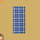 Men’s  Blue with Grey Checked Cotton Stitched Lungi