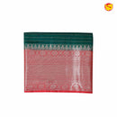 Bottle Green With Red Stripes Design Semi Silk Blend Saree With Double Blouse Concept