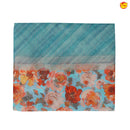 Light Sky Blue art Organza Silk With Digital Floral Design Border Saree