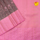 Brown Wedding Silk Saree With Pink Pallu - Thenianantham