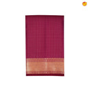 Pink With Checked Motifs and Gold Zari Border Yuvana Pure Soft Silk Saree - Thenianantham