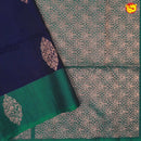 Blue With Green Pure Silk Cotton Saree - Thenianantham