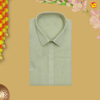 Drab Green Colour Tissue Readymade Shirts And Dhoti Sets for Men