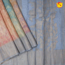 Multicolour With Light Blue Pallu Semi Linen Cotton Sarees - Thenianantham