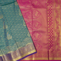 teal and pink Art Silk Saree
