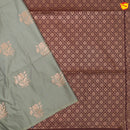 Grey with Brown Floral Motifs Soft silk Saree