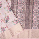 Pastel Pink With Pink Floral Design Dola Silk