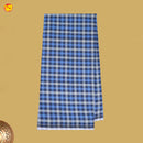 Men’s  Blue with Grey Checked Cotton Stitched Lungi