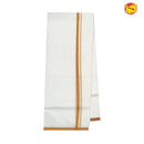 White mens dhoti with thread border - Thenianantham