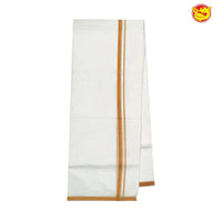 White mens dhoti with thread border - Thenianantham