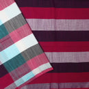 Multicolor Checked Linen Cotton Saree