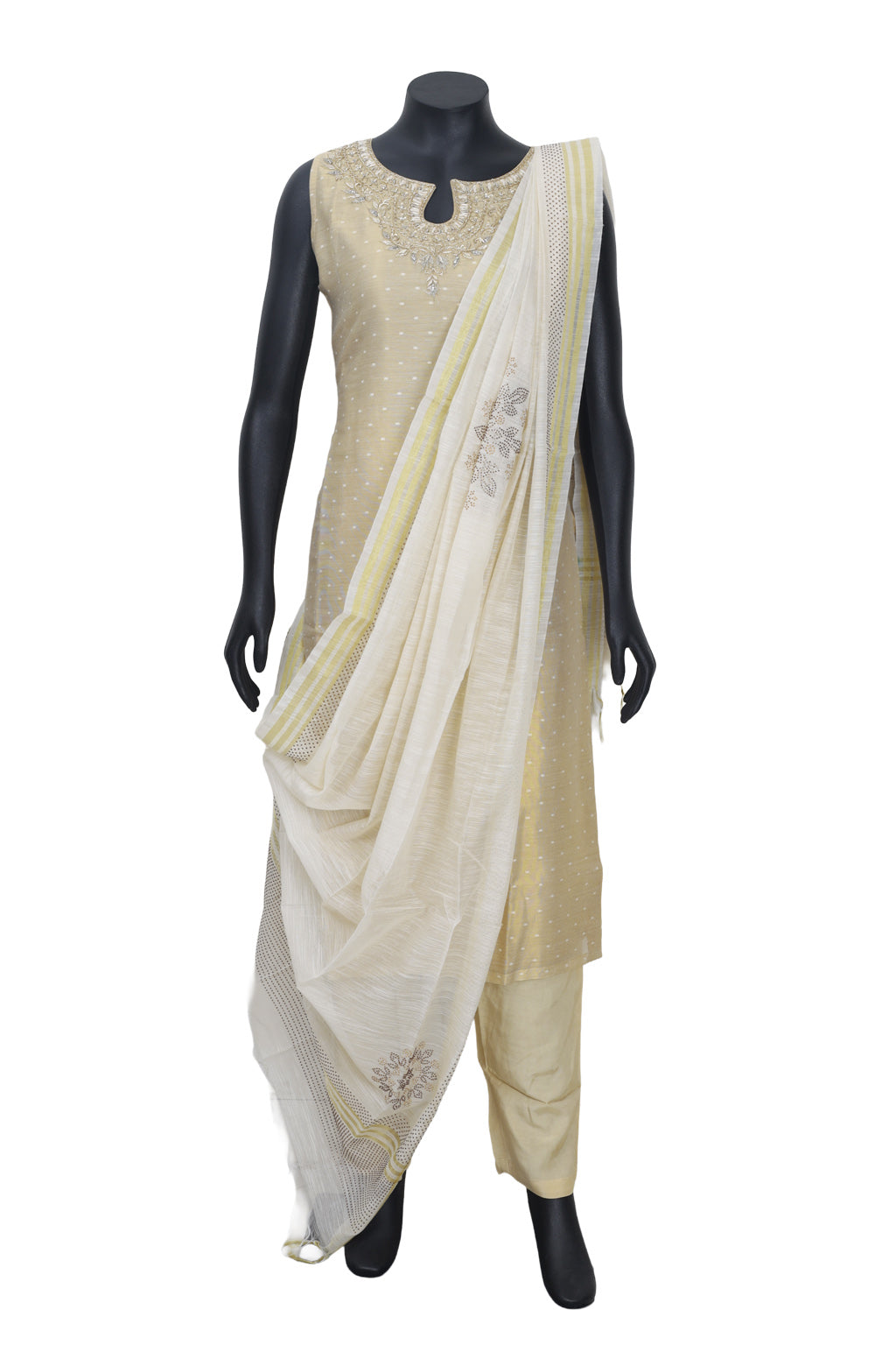 Gold Color Ladies Branded Straight Cut Readymade  Chudi Set