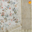 Off - White Raw Silk Saree - Thenianantham