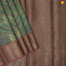 Unique Multicolour With Chanderi Silk Saree with Floral Motifs and Gold Zari Border - Thenianantham