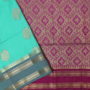 Cool Green With Light Pink Soft Silk Saree