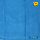 Light Blue with White Half-Half Pure Mul Mul Cotton Saree with Blouse