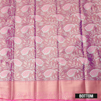 Peach Pink Art Pattu Pavadai Material