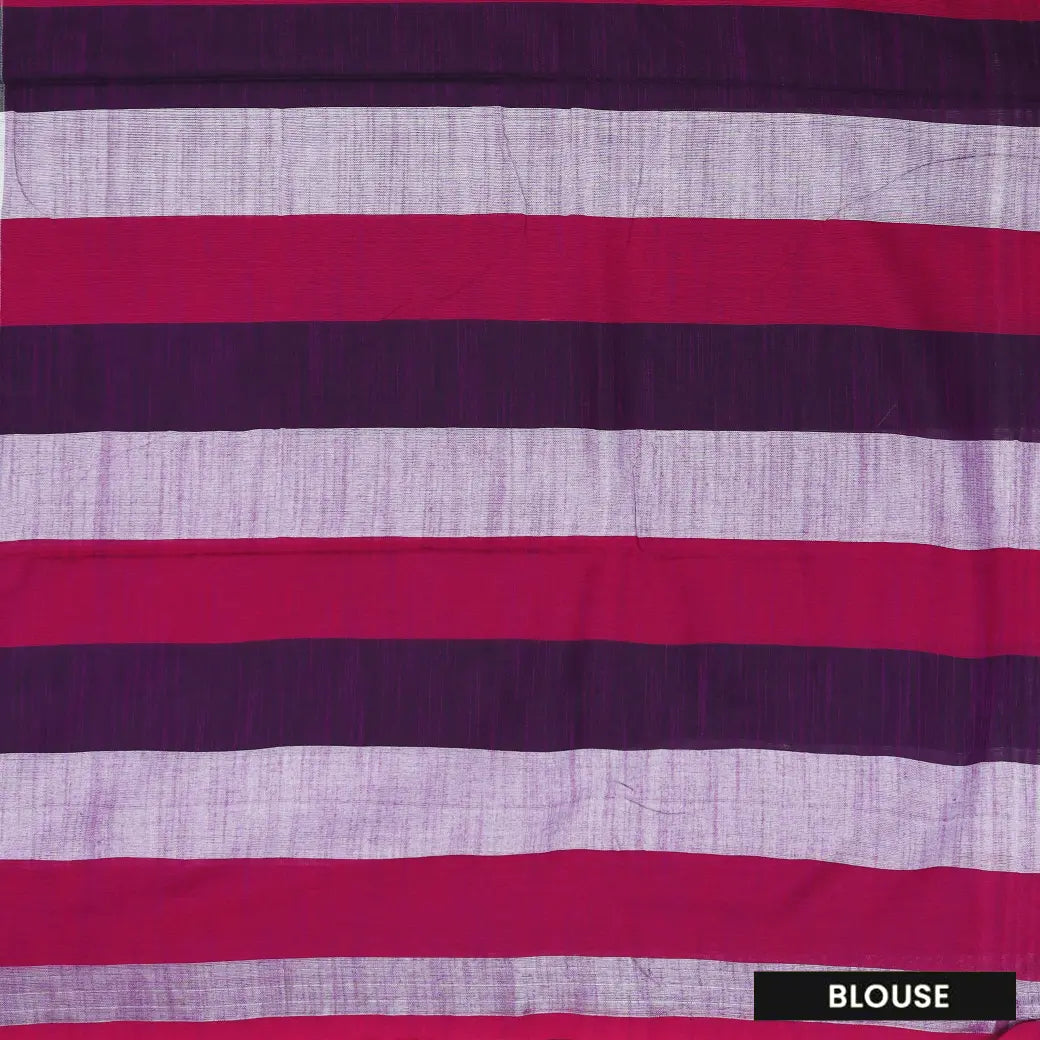 Multicolor Checked Linen Cotton Saree