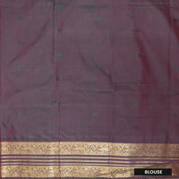 Pink With Coffee Brown Copper Zari Border Soft Silk Saree