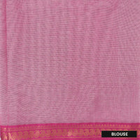 off-white with Pink Traditional Buttas Venkatagiri Pure Cotton Saree