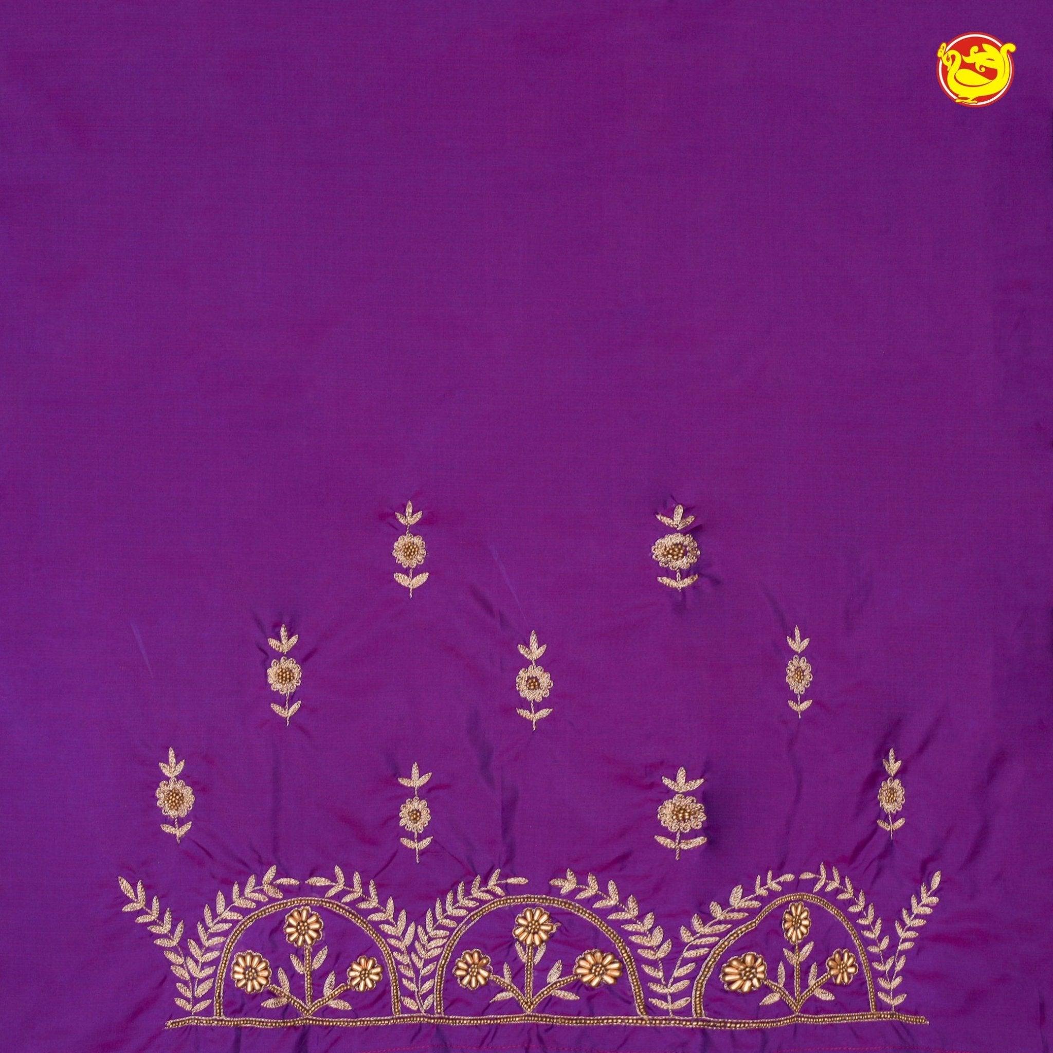 Purple Zari Work Bridal Aariwork Blouse - Thenianantham