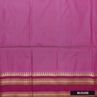 Cool Green With Light Pink Soft Silk Saree
