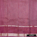 Bright Teal  Green with Maroon Semi Chanderi Silk Saree