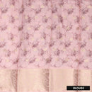 Pastel Pink With Pink Floral Design Dola Silk