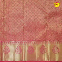 Pink With Gold Zari Wedding Silk Saree - Thenianantham