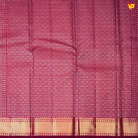 Pink With Checked Motifs and Gold Zari Border Yuvana Pure Soft Silk Saree - Thenianantham