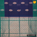 Blue With Green Pure Silk Cotton Saree - Thenianantham