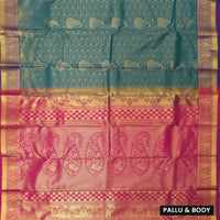 teal and pink Art Silk Saree