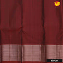 Peacock green with maroon soft silk saree with buttas