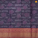 Bluish grey with magenta pink designer silk saree - Thenianantham