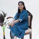 Aadhira- Peacock blue Ladies Branded Co-ord-set Readymade