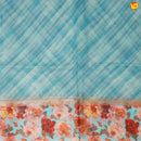 Light Sky Blue art Organza Silk With Digital Floral Design Border Saree