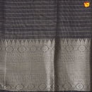 Violet With Navy Blue Stripes Design Semi Silk Blend Saree With Double Blouse Concept