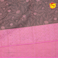 Brown Wedding Silk Saree With Pink Pallu - Thenianantham