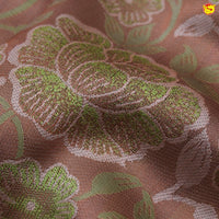 Copper With Light Green Floral Design Copper Zari Semi Silk Set Sarees - Thenianantham