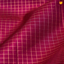 Pink With Checked Motifs and Gold Zari Border Yuvana Pure Soft Silk Saree - Thenianantham