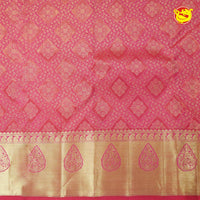 Pink With Gold Zari Wedding Silk Saree - Thenianantham