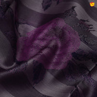 Bluish grey with magenta pink designer silk saree - Thenianantham