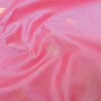 Pink With Coffee Brown Copper Zari Border Soft Silk Saree